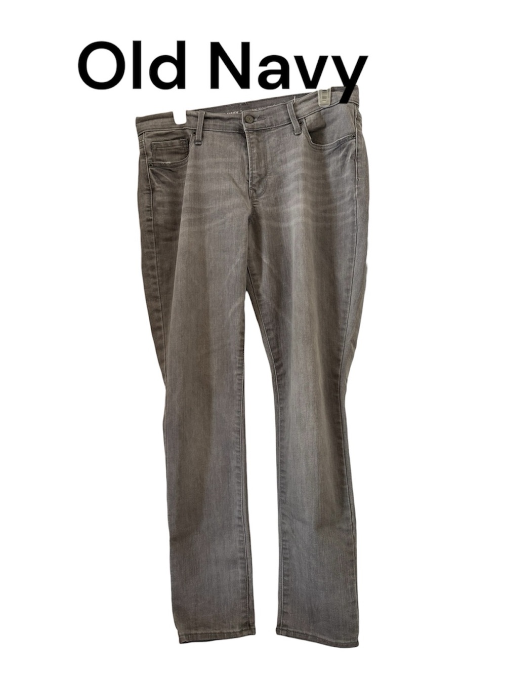 Old Navy Women's Mid- Rise Gray Straight Jeans 10